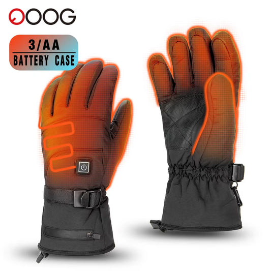 Heated Gloves Motorcycle Winter Warm with Battery Case Non-Slip Heated Gloves Waterproof Heated Rechargeable Gloves Touch Screen