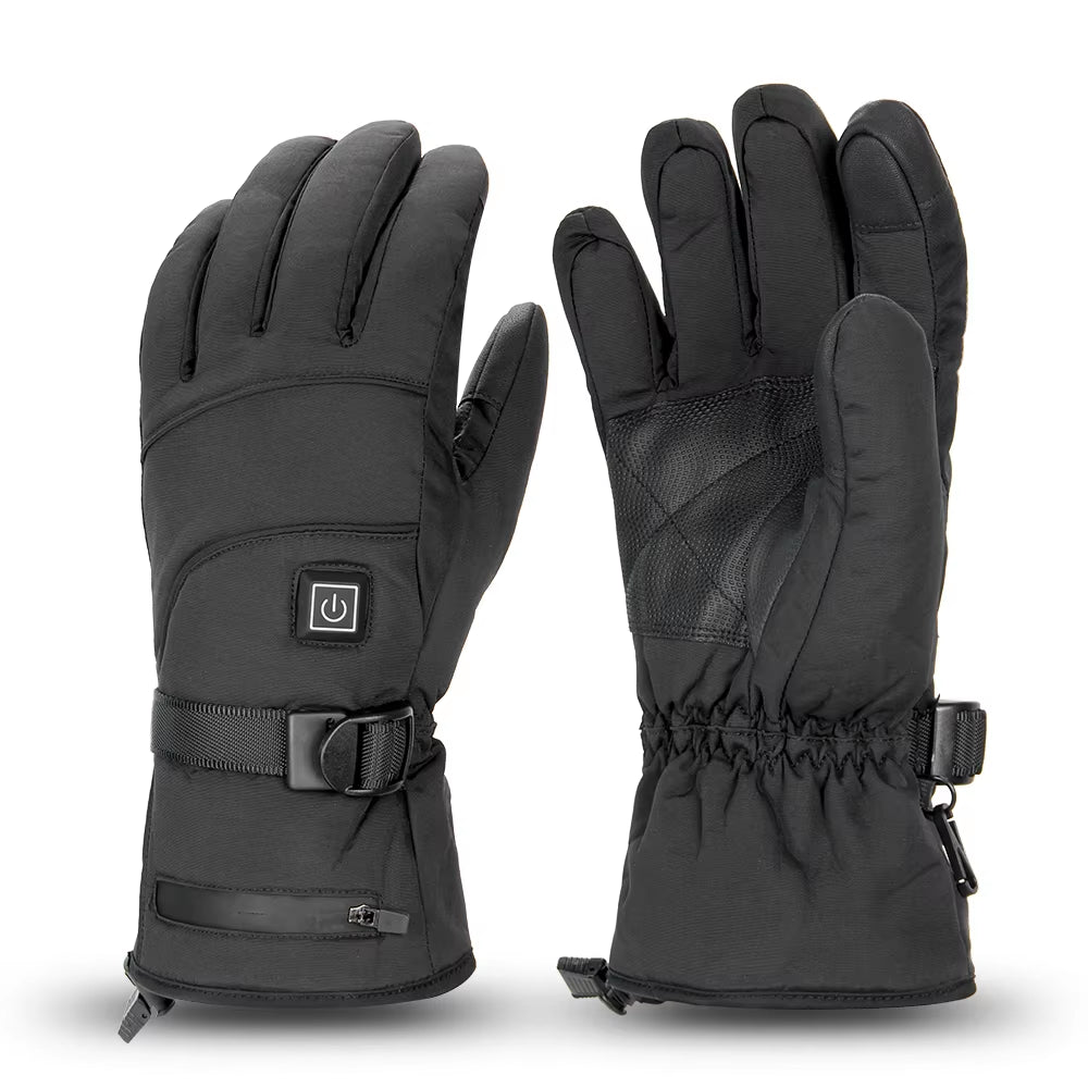 Heated Gloves Motorcycle Winter Warm with Battery Case Non-Slip Heated Gloves Waterproof Heated Rechargeable Gloves Touch Screen